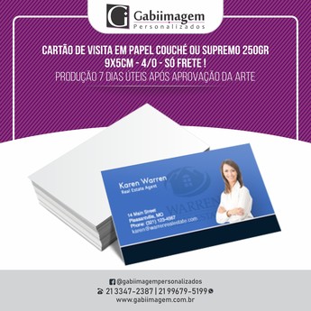 Cartão de Visita Personalizável 9x5cm (1000un)
