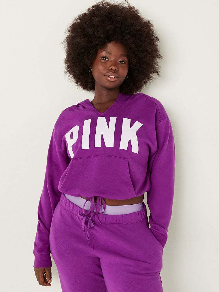 Blusa Moletom PINK Fleece Cropped Cinched Campus Hoodie Couture Fuschia  Victoria's Secret - Tamanho G - Bia Beauty Store