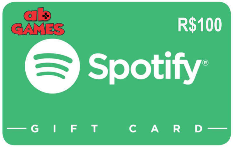 Cartão Pré-pago Spotify R$ 100 Reais Presente Assinatura Gift - AB